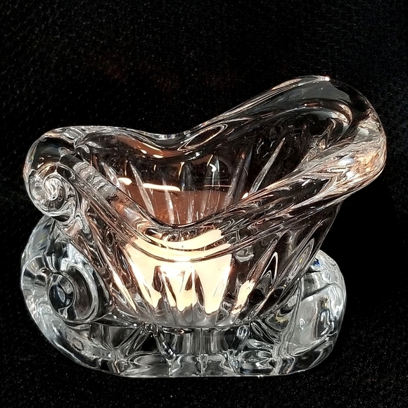 2 Clear Crystal Santa Sleighs - Holiday - Tealight/Votive Candle Holders - Picture 4 of 11